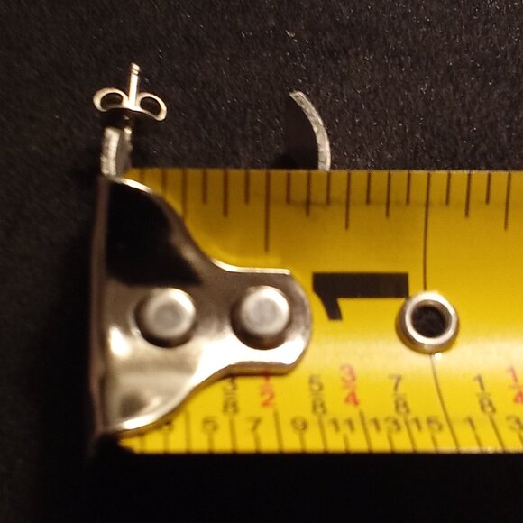 Native America Handcrafted Sterling Silver Cuff Hoop Earrings - Picture 3 of 3